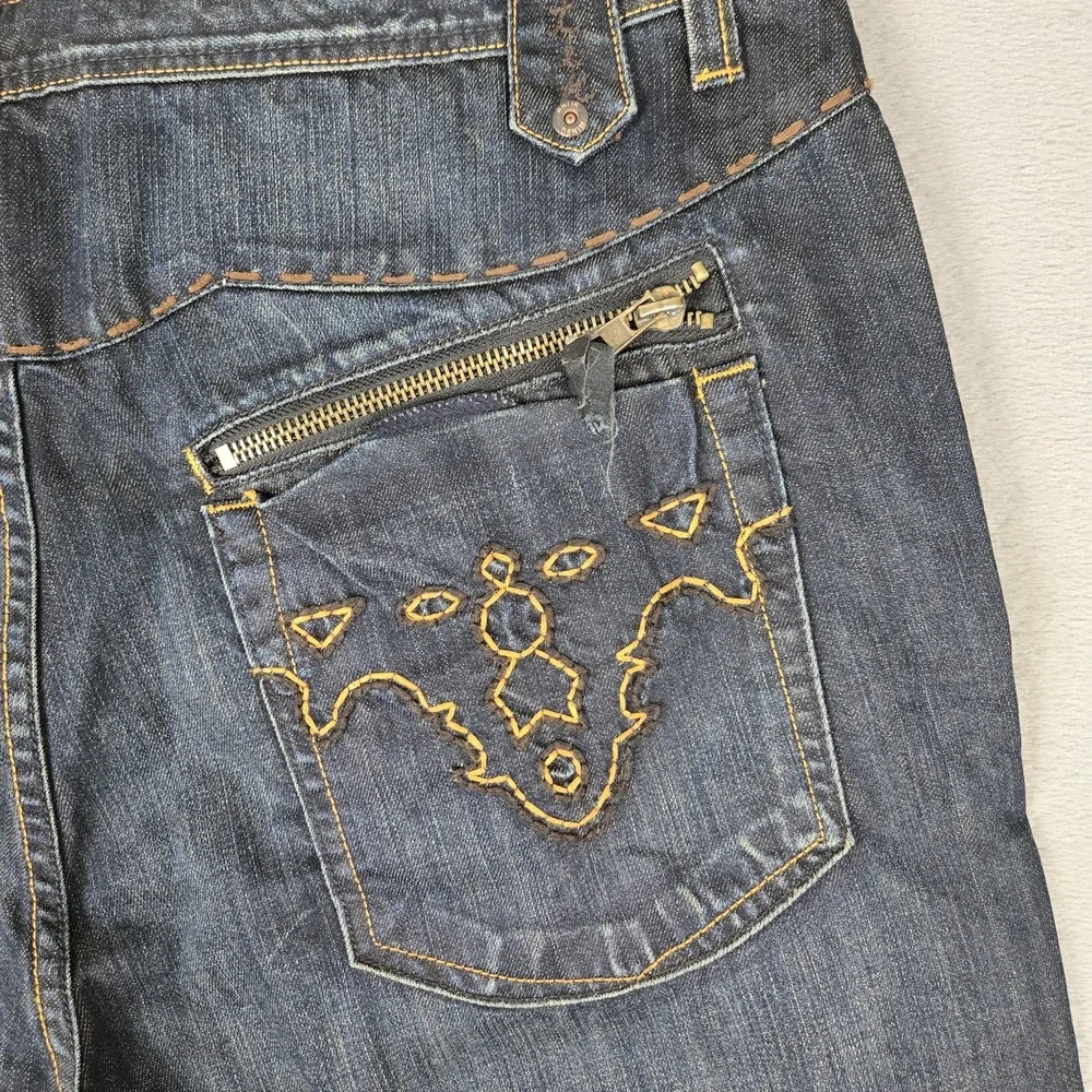Antik Denim Jeans Shorts Mens 42 Zip Pockets‎ Embroidered Cotton Baggy Y2K